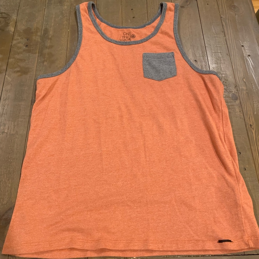 On the Byas Orange and Gray Tank Top, Size Small
